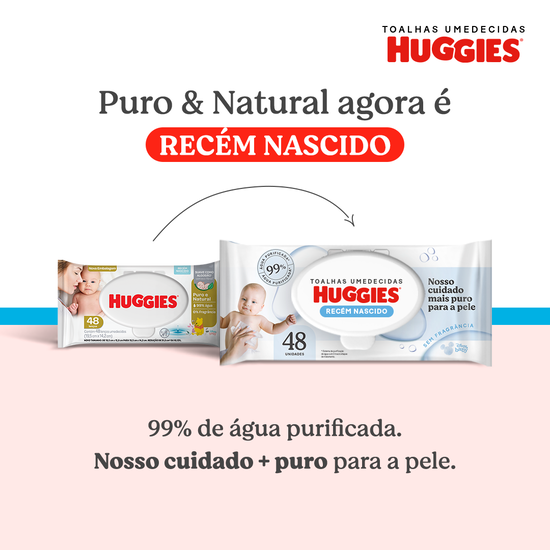 Kit Lenços Umedecidos Huggies Recém Nascido - 6 pacotes 288 lenços
